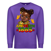 Purple juneteenth 1865 afro girl Premium Sweatshirt - HRA Design Shop
