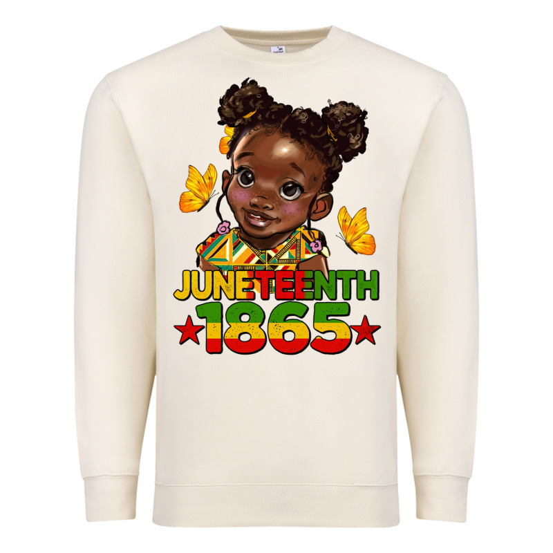 Juneteenth 1865 Afro Girl Premium Sweatshirt by HRA Design Shop | Teevron