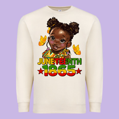 Juneteenth 1865 Afro Girl Premium Sweatshirt Designed By Hra Design Shop