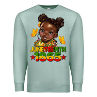 Seafoam juneteenth 1865 afro girl Premium Sweatshirt - HRA Design Shop