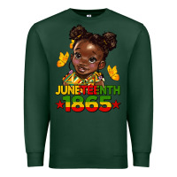 Sports Green juneteenth 1865 afro girl Premium Sweatshirt - HRA Design Shop