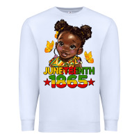 White juneteenth 1865 afro girl Premium Sweatshirt - HRA Design Shop