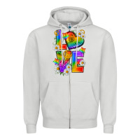 Dove Grey pride love Zipper Hoodie - texasbilliewilder