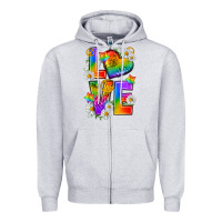 Heather Grey pride love Zipper Hoodie - texasbilliewilder