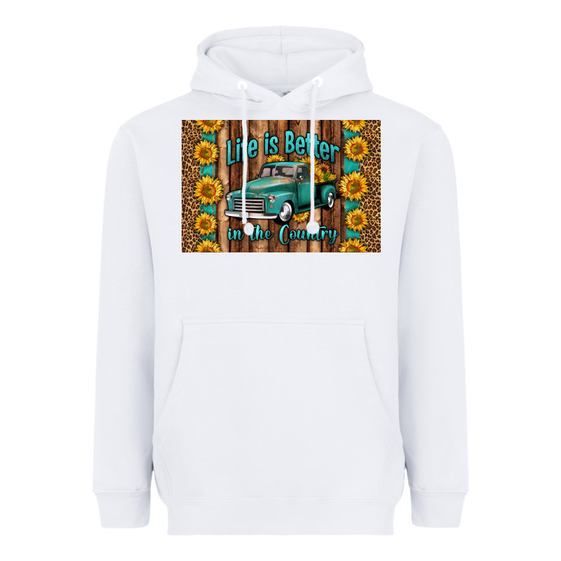 Life Is Better In The Country Skinny Metal Can Holder Heavyweight Hoodie by HRA Design Shop | Teevron