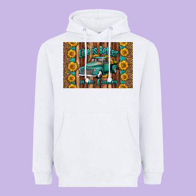 Life Is Better In The Country Skinny Metal Can Holder Heavyweight Hoodie Designed By Hra Design Shop