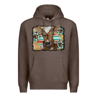 Coffee western wreath baby calf Premium Hoodie - BarkalooDesign