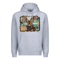 Heather Grey western wreath baby calf Premium Hoodie - BarkalooDesign