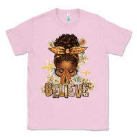 Bubblegum Pink believe praying afro messy bun Classic Tee - texasbilliewilder