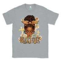 Heather Grey believe praying afro messy bun Classic Tee - texasbilliewilder