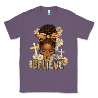 Lavender believe praying afro messy bun Classic Tee - texasbilliewilder