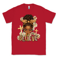 Red believe praying afro messy bun Classic Tee - texasbilliewilder