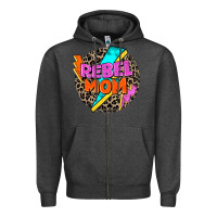 Charcoal Heather rebel mom Zipper Hoodie - Zillion Design Studio