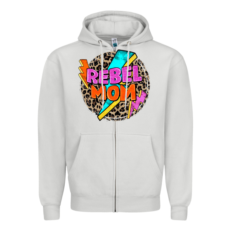 Rebel Mom Zipper Hoodie by Zillion Design Studio | Teevron
