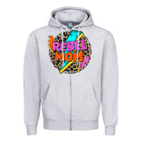 Heather Grey rebel mom Zipper Hoodie - Zillion Design Studio