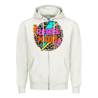 Oatmeal Heather rebel mom Zipper Hoodie - Zillion Design Studio