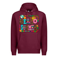 Burgundy hello summer Premium Hoodie - AdoDesignShop
