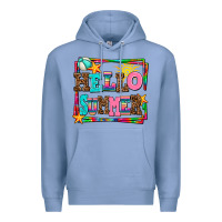 Colony Blue hello summer Premium Hoodie - AdoDesignShop