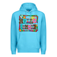 Ocean Blue hello summer Premium Hoodie - AdoDesignShop