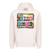 Pale Pink hello summer Premium Hoodie - AdoDesignShop