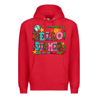 Red hello summer Premium Hoodie - AdoDesignShop