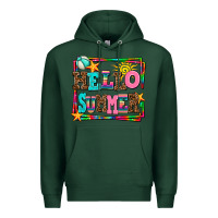 Sports Green hello summer Premium Hoodie - AdoDesignShop