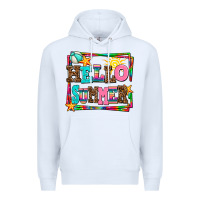 White hello summer Premium Hoodie - AdoDesignShop