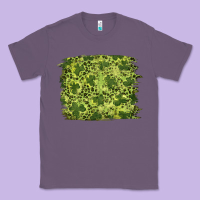 St Patrick's Day Shamrock Leopard Background Classic Tee Designed By Ranaportraitstore