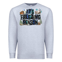 Heather Grey It's Freezing Season Premium Sweatshirt - FaDigitalArtStudio