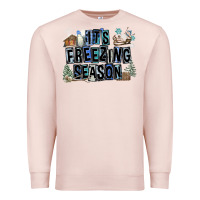 Pale Pink It's Freezing Season Premium Sweatshirt - FaDigitalArtStudio