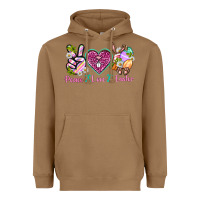 Toasted Coconut Peace Love Easter Heavyweight Hoodie - Neo Western