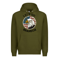 Army Green Lets Go Brandon American Bald Eagle Premium Hoodie - Jasminsmagicworld