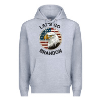 Heather Grey Lets Go Brandon American Bald Eagle Premium Hoodie - Jasminsmagicworld