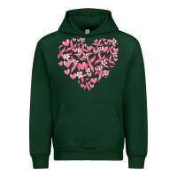 Forest Green breast cancer awareness heart Urban Hoodie - MaliasSmallBusiness