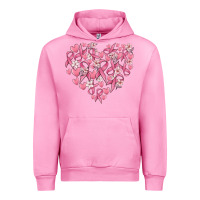 Fuchsia Pink breast cancer awareness heart Urban Hoodie - MaliasSmallBusiness