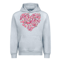 Heather Grey breast cancer awareness heart Urban Hoodie - MaliasSmallBusiness