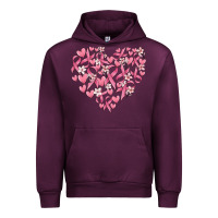 Mauve Wine breast cancer awareness heart Urban Hoodie - MaliasSmallBusiness