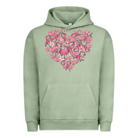 Pigment Oil Green breast cancer awareness heart Urban Hoodie - MaliasSmallBusiness