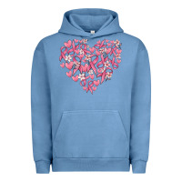 Pigment Pebble Blue breast cancer awareness heart Urban Hoodie - MaliasSmallBusiness