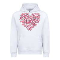 White breast cancer awareness heart Urban Hoodie - MaliasSmallBusiness