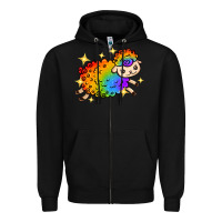 Black rainbow sheep with star Zipper Hoodie - texasbilliewilder