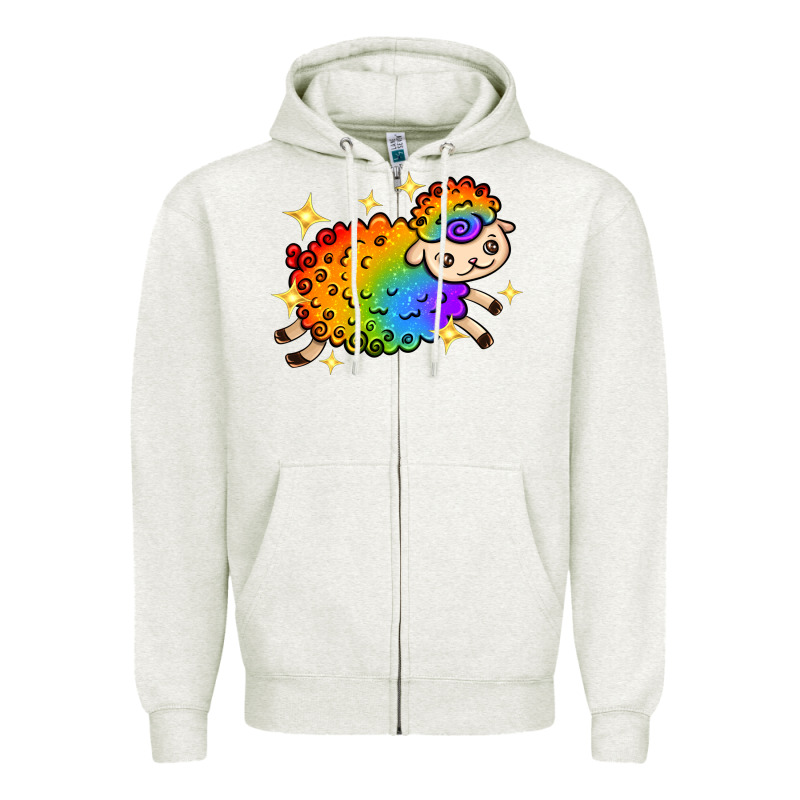 Rainbow Sheep With Star Zipper Hoodie by texasbilliewilder | Teevron
