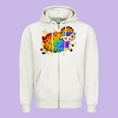 Zipper Hoodie rainbow sheep with star