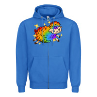 True Royal rainbow sheep with star Zipper Hoodie - texasbilliewilder
