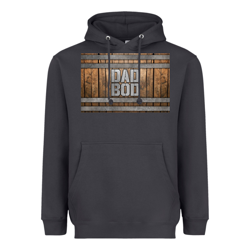 Dad Bod Whiskey Barrel Skinny Metal Can Holder Heavyweight Hoodie by HRA Design Shop | Teevron