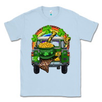Dusty Blue St Patrick's Day Truck With Pot Of Gold Horseshoe And Rainbow Classic Tee - RanaPortraitStore
