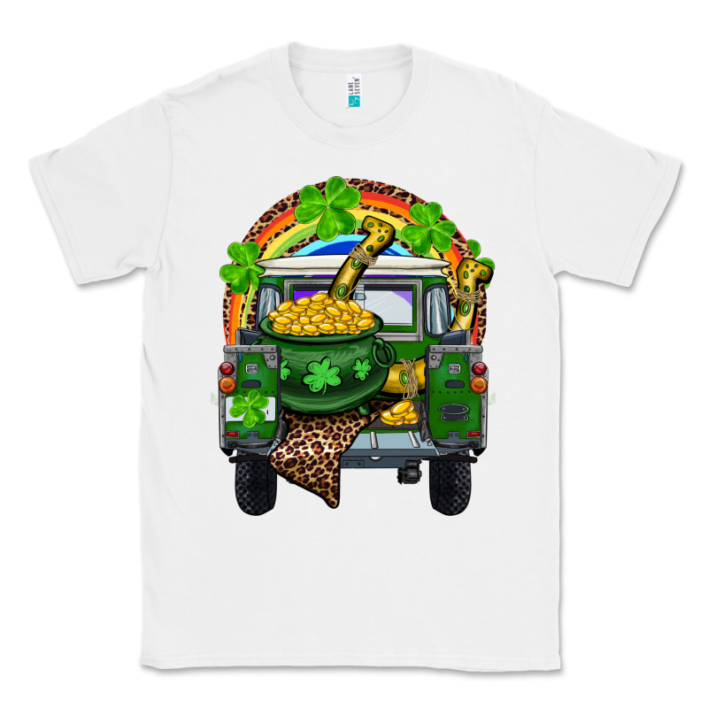 St Patrick's Day Truck With Pot Of Gold Horseshoe And Rainbow Classic Tee by RanaPortraitStore | Teevron