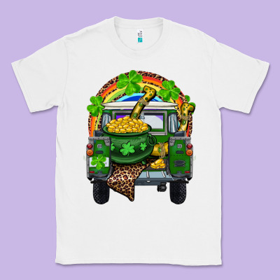 St Patrick's Day Truck With Pot Of Gold Horseshoe And Rainbow Classic Tee Designed By Ranaportraitstore