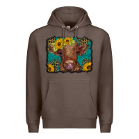 Coffee western leopard buffalo plaid baby highland cow Premium Hoodie - BarkalooDesign