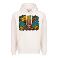 Pale Pink western leopard buffalo plaid baby highland cow Premium Hoodie - BarkalooDesign